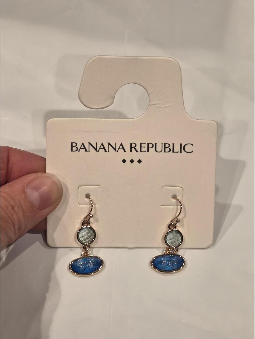 Banana Republic Blue and Green Drop Earrings
